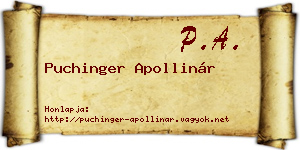 Puchinger Apollinár névjegykártya